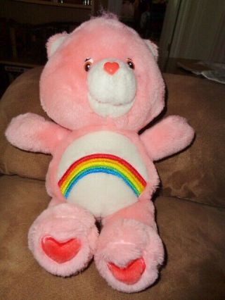 Care Bear Cheer 13 " Pink Rainbow 2002 Stuffed Plush No Beans