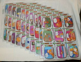 1990 Topps The Simpsons Complete Set Of 88 Cars,  22 Sticker Cards In Sleeves