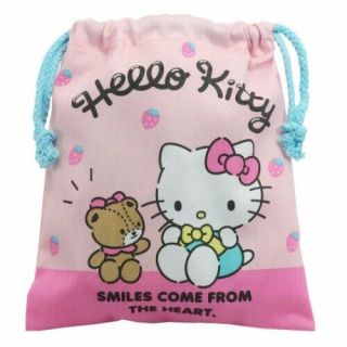 Drawstring Bag Hello Kitty Purse Pouch Sanrio Kei Company Glove Marshmallow Pop