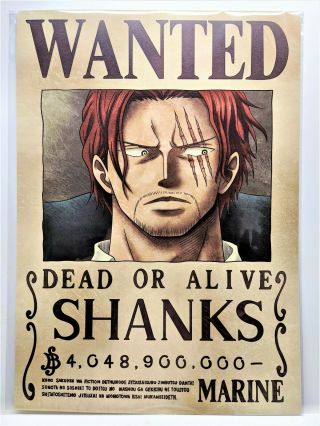 One Piece Wanted Poster Shanks News Official Mugiwara Store