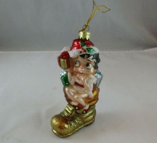 Vintage 5 " Betty Boop Christmas Tree Ornament In Shoe W Presents Kurt Adler