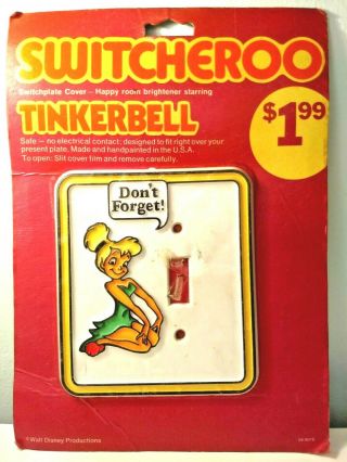 Vintage,  Rare,  Hard To Find - Switcheroo Disney Tinkerbell Light Switch Plate