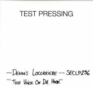 Dennis Locorriere (test Pressing Vinyl Lp) The Voice Of Dr.  Hook - Secret - M/m