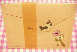 Kamio Japan / Disney Chip And Dale Flower Mini Letter Set / Made In Japan