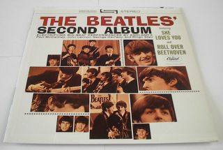 The Beatles Second Album 12 " Vinyl Lp Capitol St 2080 Black Label Rainbow