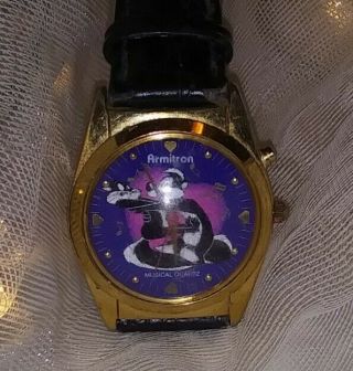 Armitron Disney Pepe Le Pew Musical Gold Wrist Watch 1995 (retired Collectible)