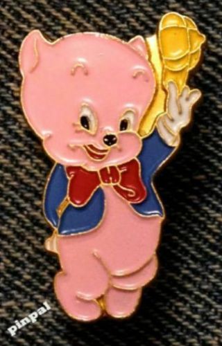 Porky Pig Brooch Pin Looney Tunes Warner Bros.  Inc.  Older 80 