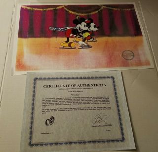 Disney Mickey & Minnie " On Ice " Limited Edition Serigraph Cel,  Unframed