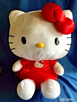 Huge Hello Kitty Jumbo Plush Doll 24 " Stuffed Animal Sanrio Cat Exc 2014 Soft
