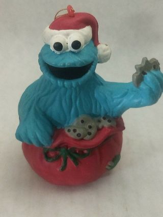 Vintage Sesame Street Jim Henson Cookie Monster Christmas Ornament