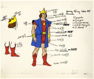 He - Man/she - Ra Masters Of The Universe Animation Art Young King Randor Model Cel