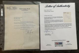 John F.  Kennedy Jfk Signed Senator Letter Autograph Auto Psa/dna Authentic