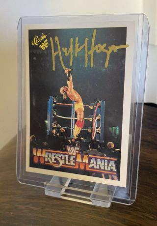 The Immortal Hulk Hogan Signed Card Wrestling Wwe Wrestlemania 3
