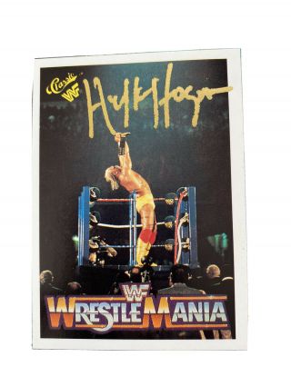 The Immortal Hulk Hogan Signed Card wrestling WWE Wrestlemania 3 2