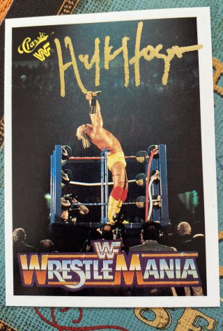 The Immortal Hulk Hogan Signed Card wrestling WWE Wrestlemania 3 3