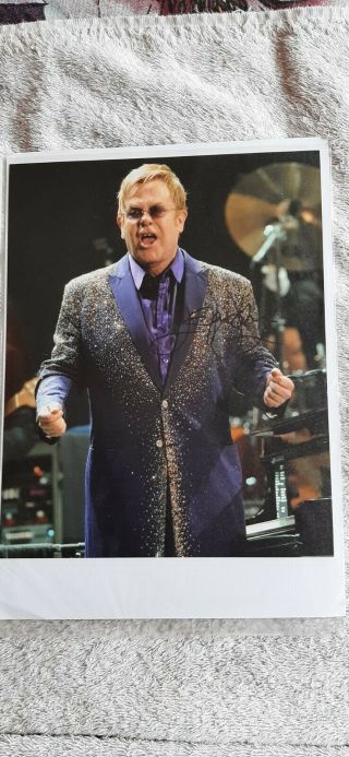 Elton John Hand Signed Photo With