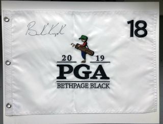 Brooks Koepka Autograph Signed 2019 Us Pga Golf Flag Aftal Bethpage Black