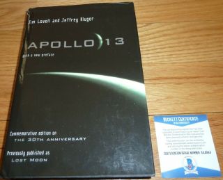 Beckett Captain Jim - James Lovell Signed Apollo 13 Hardcover Book 44044 Lost Moon