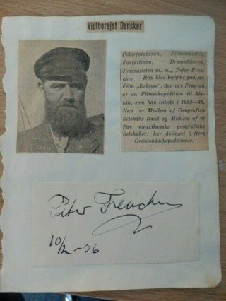 Peter Freuchen - Danish Explorer - Autograph - 1936