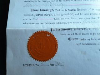 1883 President Chester A Arthur Signed Land Grant Nebraska 2