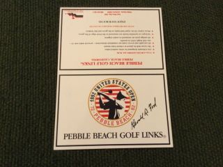 President Gerald Ford Autograph Signed Golf Pebble Beach Scorecard Jsa Cert