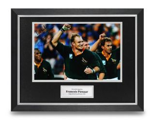 Francois Pienaar Signed Photo Framed 16x12 Rugby Autograph Memorabilia Display
