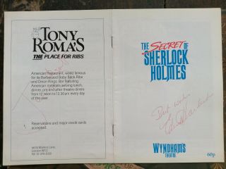 Sherlock Holmes Jeremy Brett & Edward Hardwick Autographs On Theatre Programme