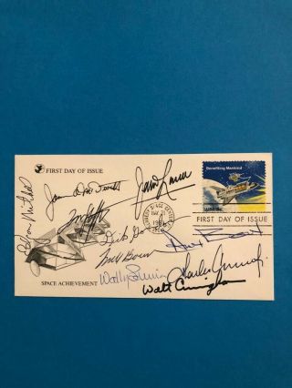 10 Apollo Autographs | Hand - Signed First Day Cover With Crew | Nasa Memorabilia