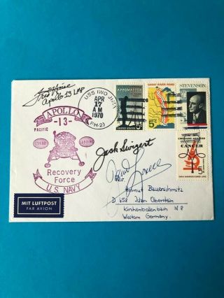 Rare Autographed First Day Cover Of Apollo 13 Crew | Lovell,  Haise And Swiggert