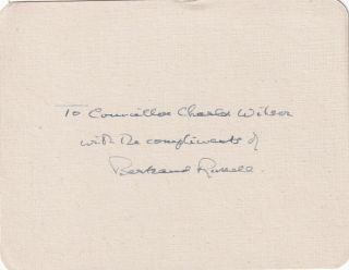 Bertrand Russell – Nobel Prize Winner – Authentic Signature