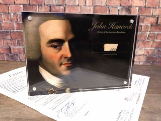 John Hancock Signed Handwritten Word Jsa Loa Authentic Historic Display “100”