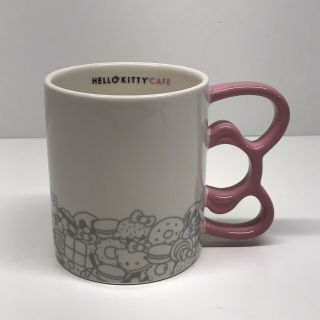 Hello Kitty Cafe Exclusive Pink Bow Handle Ceramic 12 Oz Coffee Mug 2017