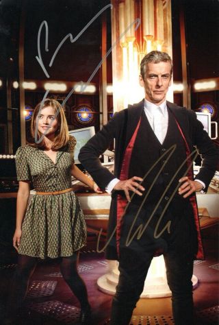 Peter Capaldi & Jenna Louise Coleman Signed 8x10 Photo Autograph Doctor Who