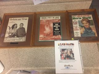 Debbie Reynolds Signed,  Ann Blyth,  Jane Russell Certificate Frame