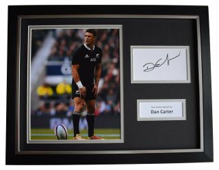 Dan Carter Signed Autograph 16x12 Framed Photo Display Zealand Rugby Union