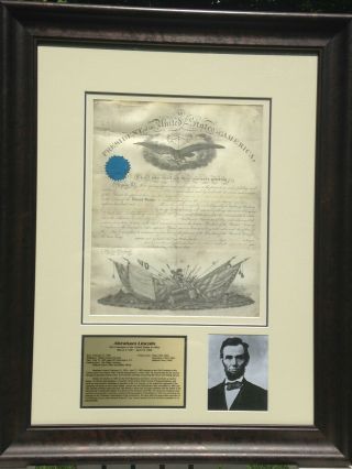 President Abraham Lincoln Signed Autographed 1863 Appointment Document Psa/dna