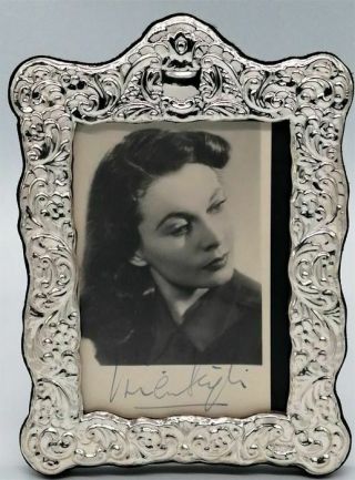 Signed Photograph Of Vivian Leigh In Sterling Silver Highfield Frames