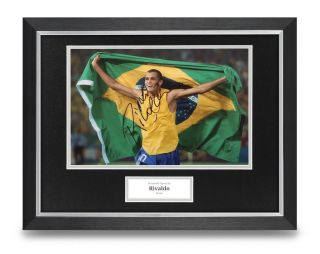 Rivaldo Signed 16x12 Framed Photo Display Brazil Autograph Memorabilia,