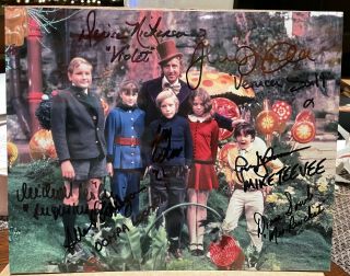8 " X 10 " Willy Wonka Photo Autographed (signed) By Seven,  Bonuses