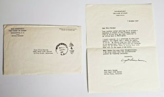 1947 Dwight D.  Eisenhower Signed Typed Letter W/ Envelope,  Columbia University