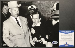 Jfk James Leavelle Signed Lee Harvey Oswald Jack Ruby 8x10 Photo 1 Beckett Bas