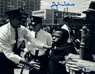 John Lewis Signed Autograph 8x10 Photo Civil Rights Selma March Beckett Bas