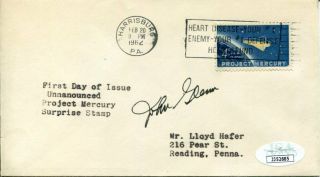 John Glenn Us Senator Nasa Mercury Astronaut Rare Signed Autograph Fdc Jsa