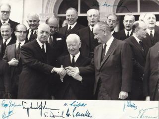 Lyndon B.  Johnson & European Political Leaders – Nine Authentic Signatures