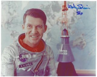 Wally Schirra Apollo 7 Mercury 7 Signed 8x10 Photo Uacc & Aftal Rd Autograph