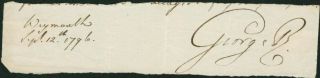 King George Iii Signed Autographed 1796 Clipped Signature (1738 - 1820)