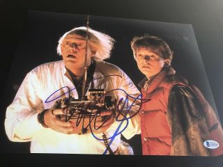 Michael J Fox Signed Autograph 11x14 Photo Back To The Future Beckett Bas Z9