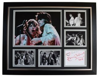 Ronnie Wood Signed Autograph 16x12 Framed Photo Display Rolling Stones Music