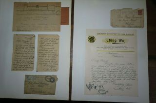 1919 Ching Wu The Greatest Chinese Magician Autographed Letters Magic Alf Banks
