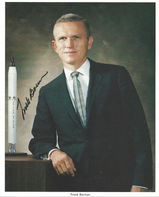 Frank Borman Apollo 8 Signed 8x10 Lithograph Nasa Astronaut Autograph